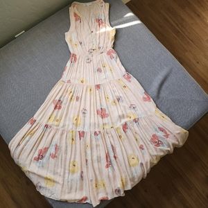 Pink floral maxi dress